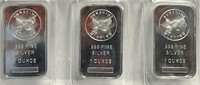 S - 3 BARS 1 OZ .999 FINE SILVER EA (D17)