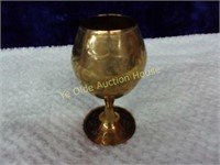 Etched Brass Wine Goblet From India