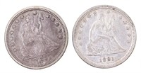 1891-P US SILVER SEATED LIBERTY 25C QUARTER COINS