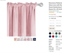 Deconovo Patterned Blackout Curtains Wave Line