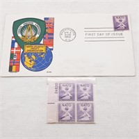 1952 1st Day Issue NATO + Plate Block Stamps 3
