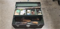 Metal Tool Box With Assorted Tools & Hardware