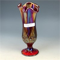 Fenton Ruby Stretch Glass Lily of the Valley Vase