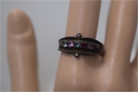 Sterling Mother's Ring w/ Semi-Precious Stones