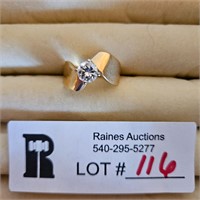 14 KT marked ring with clear stone
