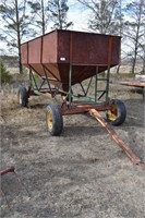 150 Bushel Gravity Box on NH Wagon, Loc: OK Tire