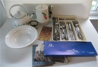 Kitchen utensils, teapot etc.