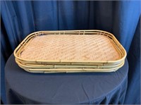 Collection of Bamboo and Wicker Serving Trays