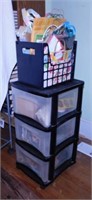 3 drawer storage unit on casters - Craft supplies