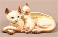 Vintage Hull Art Pottery Siamese Cat with Kitten