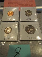 4- PROOF PROOF SET COINS -1964 PENNY & NICKEL,