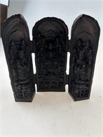 Carved Budda Trifold Decor