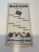 Milwaukee road Madison timetable 1951