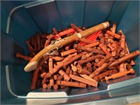 Bin of Lincoln Logs