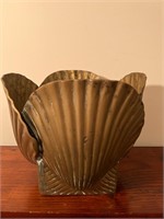 mid-century brass cachepot planter