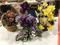 3 basket floral arrangements