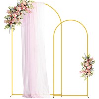 Fomcet Metal Arch Backdrop Stand Set of 2 Gold Wed