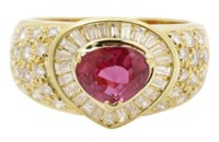 18kt Gold 2.75 ct Natural Ruby & Diamond Ring