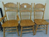 3 Oak Chairs