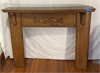 Antique Carved Oak Fireplace Surround / Mantle