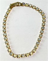 Gold Tone CZ Tennis Bracelet