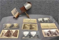 Antique Stereoscope and Nine Photo Cards