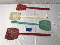 4 Assorted Advertising Fly Swatters