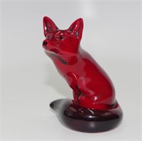 Royal Doulton flambe seated fox