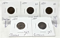 (5) 1871 Cents-Problems