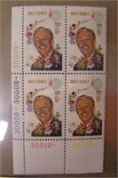 Walt Disney Stamps Plate Block  4 Vf