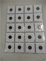 20 WHEAT CENTS - VARIOUS DATES 1921-1956