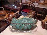 Iron Basket of Slag Glass