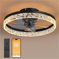 19.7" LED Ceiling Fan with Lights and Remote &