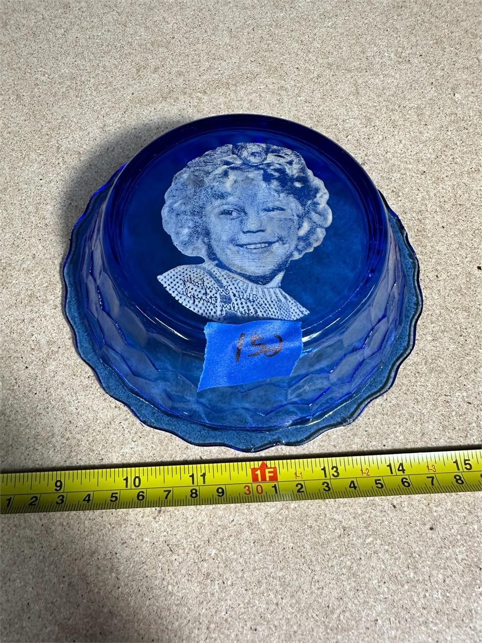 Vintage Shirley Temple Cobalt Blue Bowl