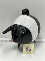 Vintage black & white pig piggy bank