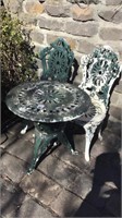 Cast outdoor table and chairs