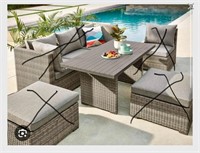 CANVAS, BALA CASUAL ALL WEATHER WICKER DINING