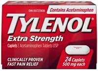 Sealed- 2 Pack- Tylenol Extra Strength Caplets 24