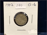 1902 Can Silver Ten Cent Piece  G6
