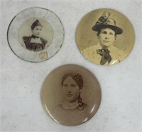 (E) Antique Photos Printed On Glass And Metal.