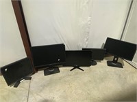 Five Computer Monitors no power cords