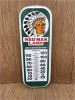 Vintage Metal Red Man Land Thermometer