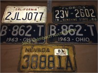 Lot of vintage metal license plates