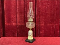 E Miller & co Hand Painted 22.5" Oil Lamp - Note