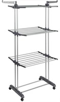 4 TIER STAINLESS STEEL DRYING RACK WITH TWO SIDE