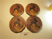 Stone Coaster Set with Moose Motif