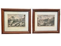 2PC. EARLY PRINTS IN WOOD FRAMES