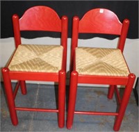 x2 Red Rush Bottom Chairs TIMES THE COUNT