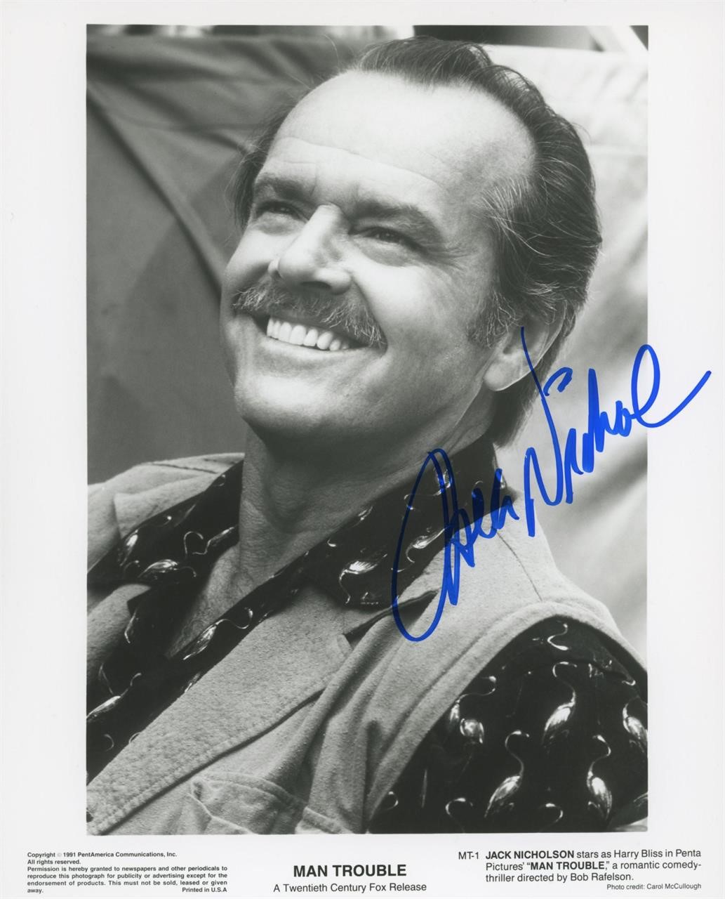 Man Trouble Jack Nicholson signed photo