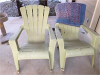 2 Patio Chairs and Throw